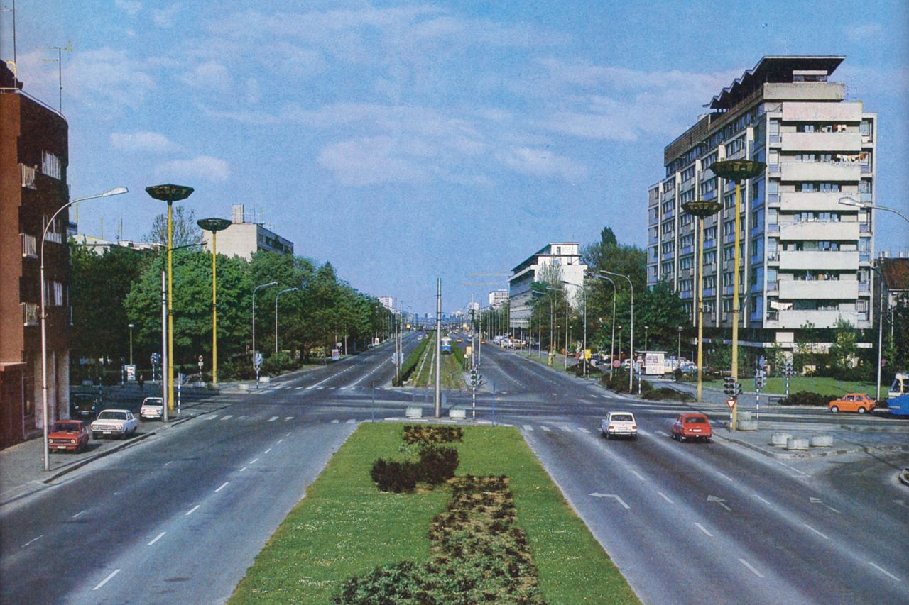 Savska cesta - Ulica Proleterskih brigada (današnja Ulica grada Vukovara), oko 1975.-1980. godine